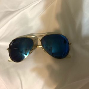 Blue and gold mirrored Aviator Ray-Bans